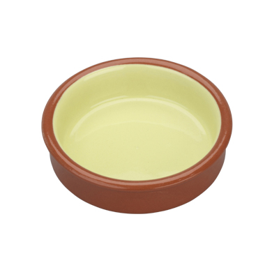 Arcata, Terracotta, Round Dish, Green/Natural